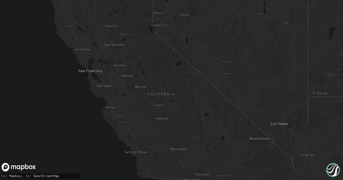 Hail map in California on May 4, 2026
