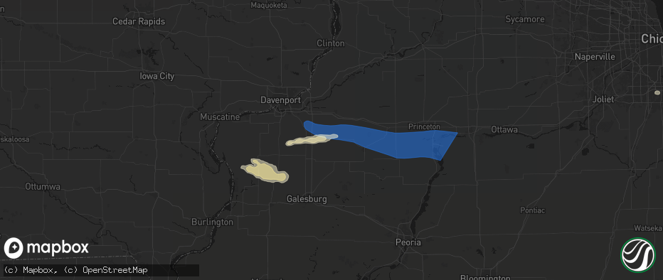 Hail map in Cambridge, IL on May 4, 2026