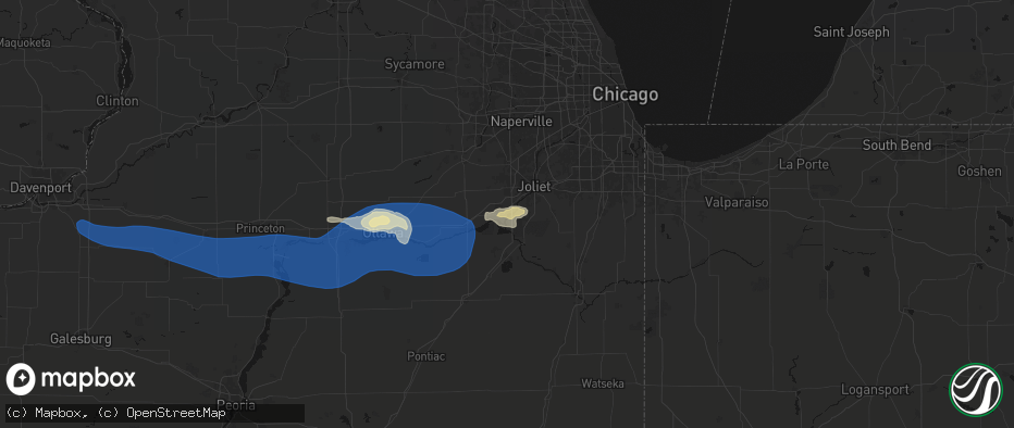 Hail map in Channahon, IL on May 4, 2026