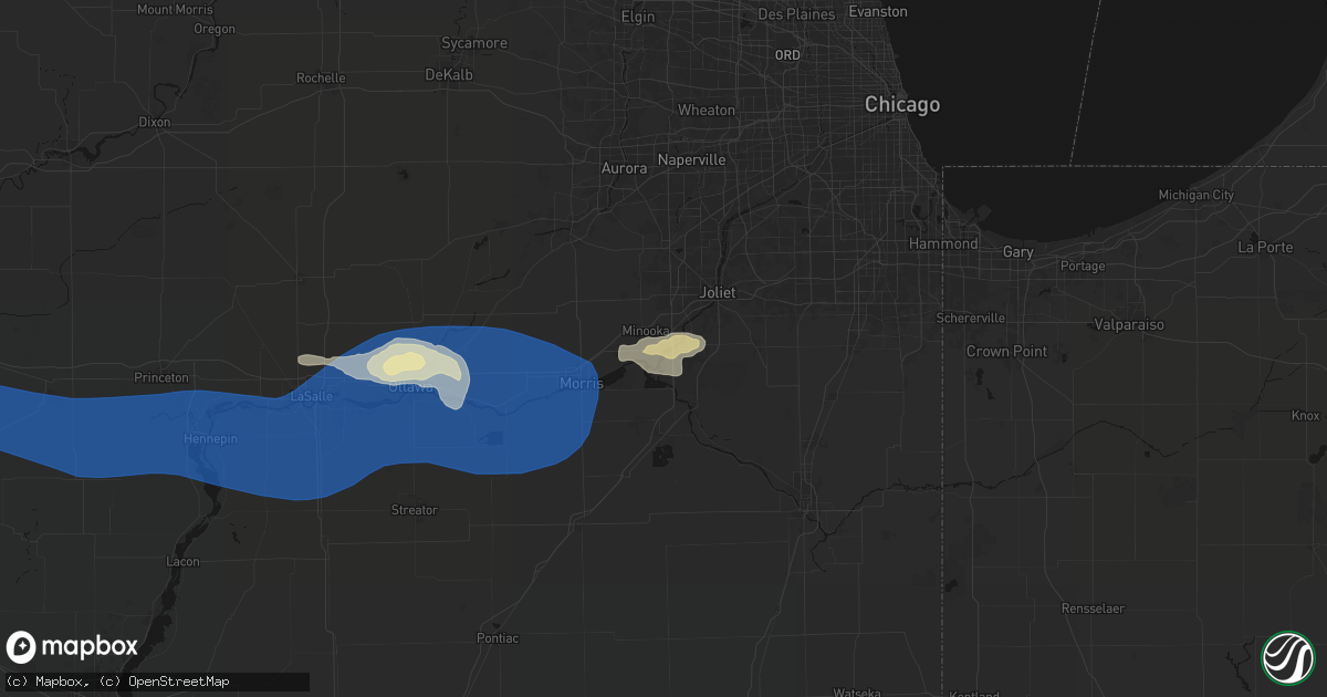 Hail map in Channahon, IL on May 4, 2026