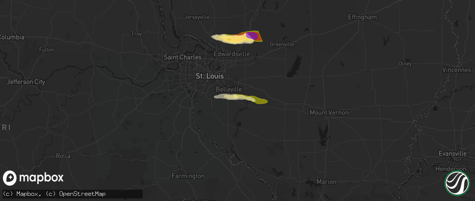 Hail map in Freeburg, IL on May 4, 2026