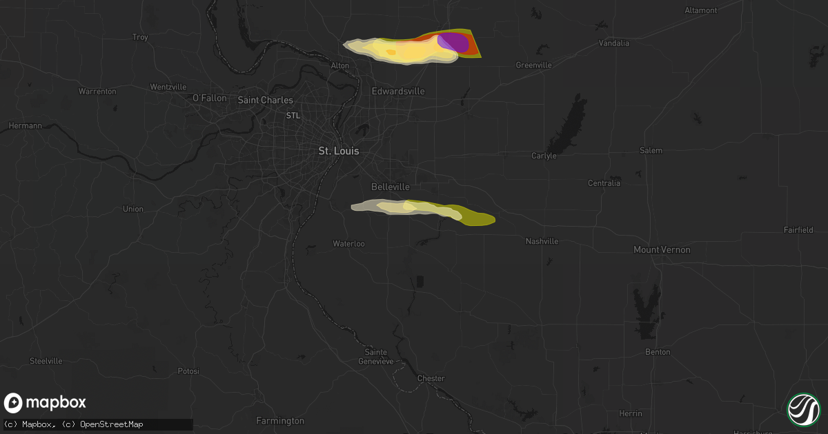 Hail map in Freeburg, IL on May 4, 2026