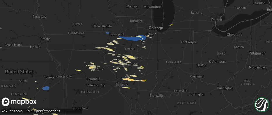 Hail map in Illinois on May 4, 2026