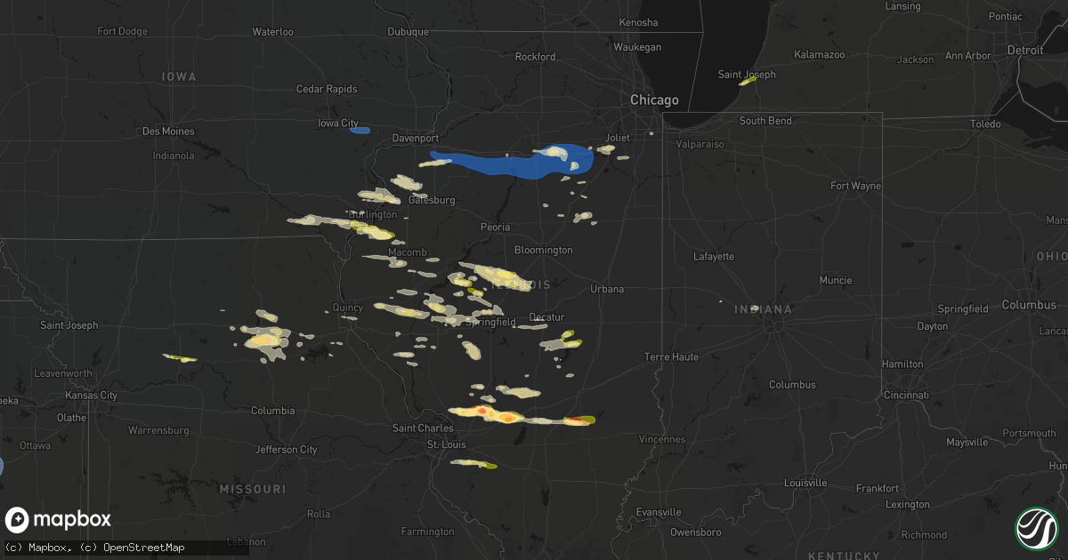 Hail map in Illinois on May 4, 2026