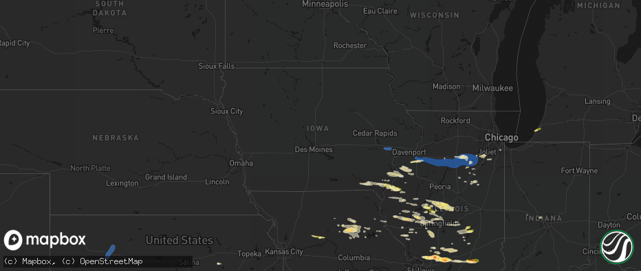 Hail map in Iowa on May 4, 2026