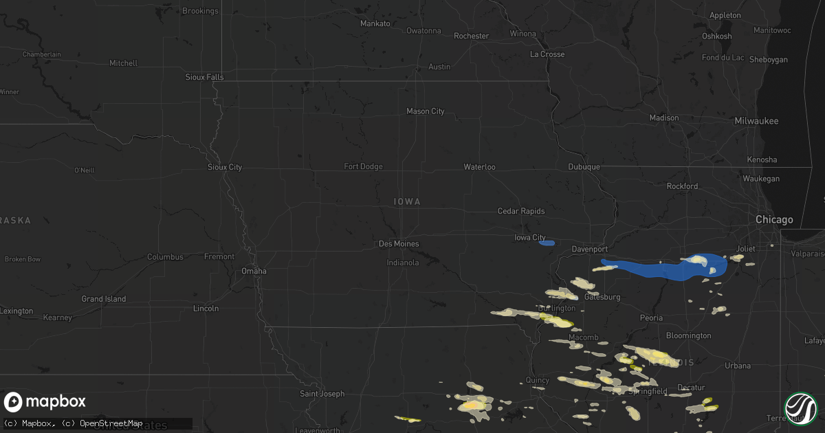 Hail map in Iowa on May 4, 2026