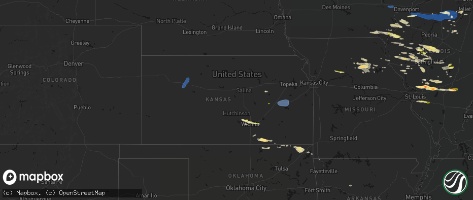 Hail map in Kansas on May 4, 2026