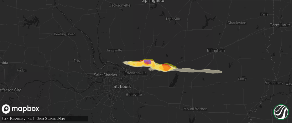 Hail map in Livingston, IL on May 4, 2026