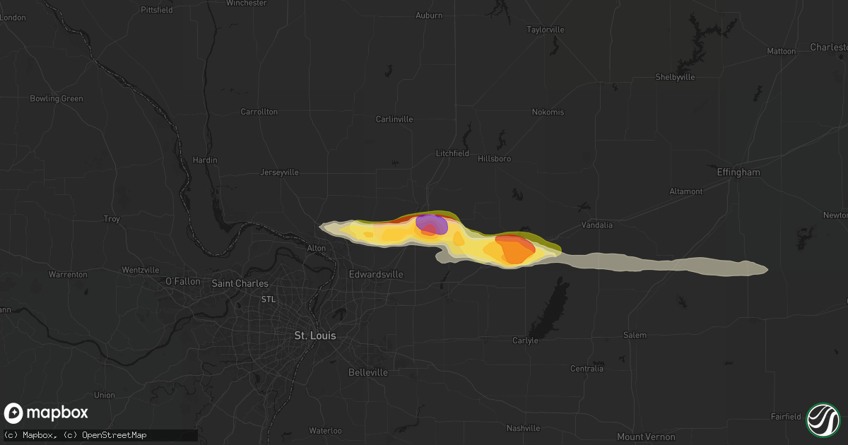 Hail map in Livingston, IL on May 4, 2026