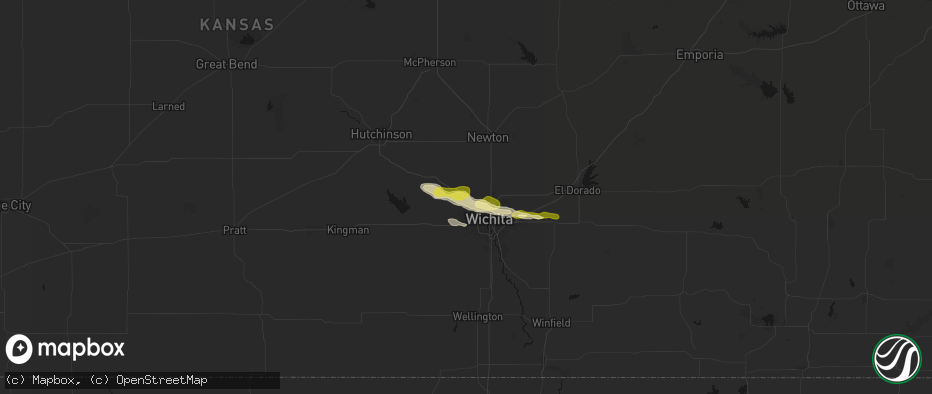 Hail map in Maize, KS on May 4, 2026