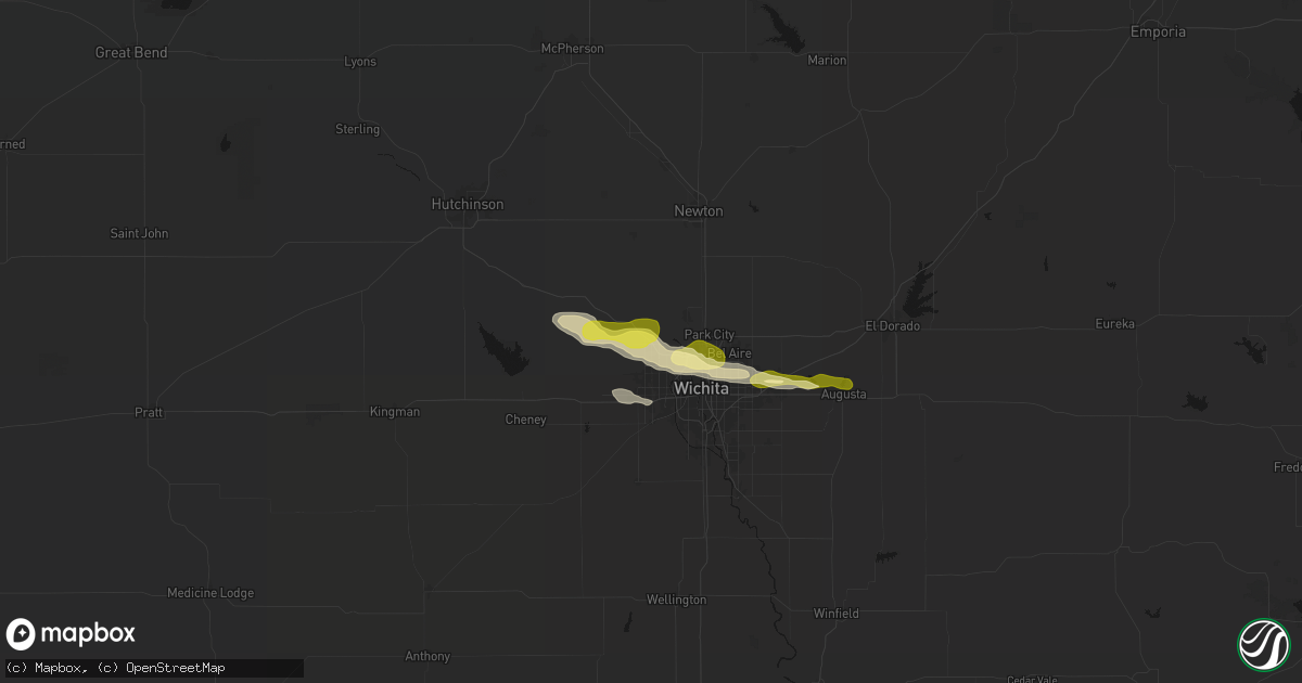 Hail map in Maize, KS on May 4, 2026