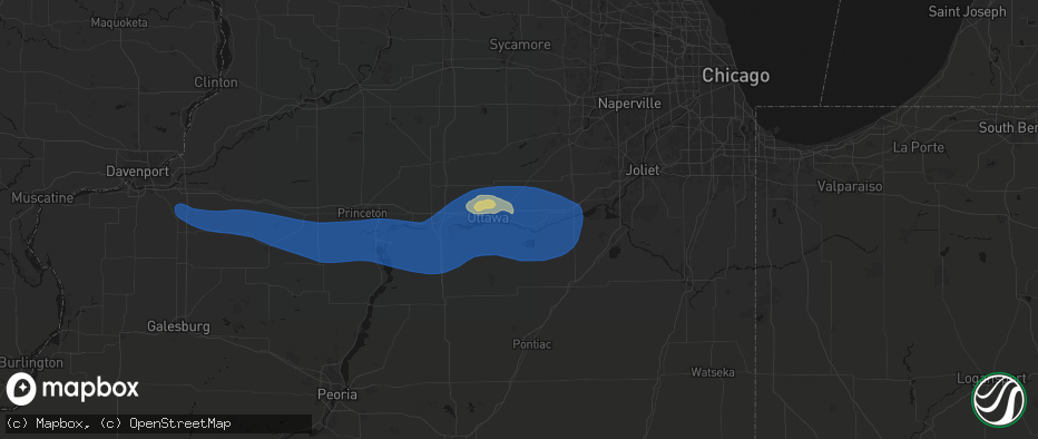 Hail map in Marseilles, IL on May 4, 2026
