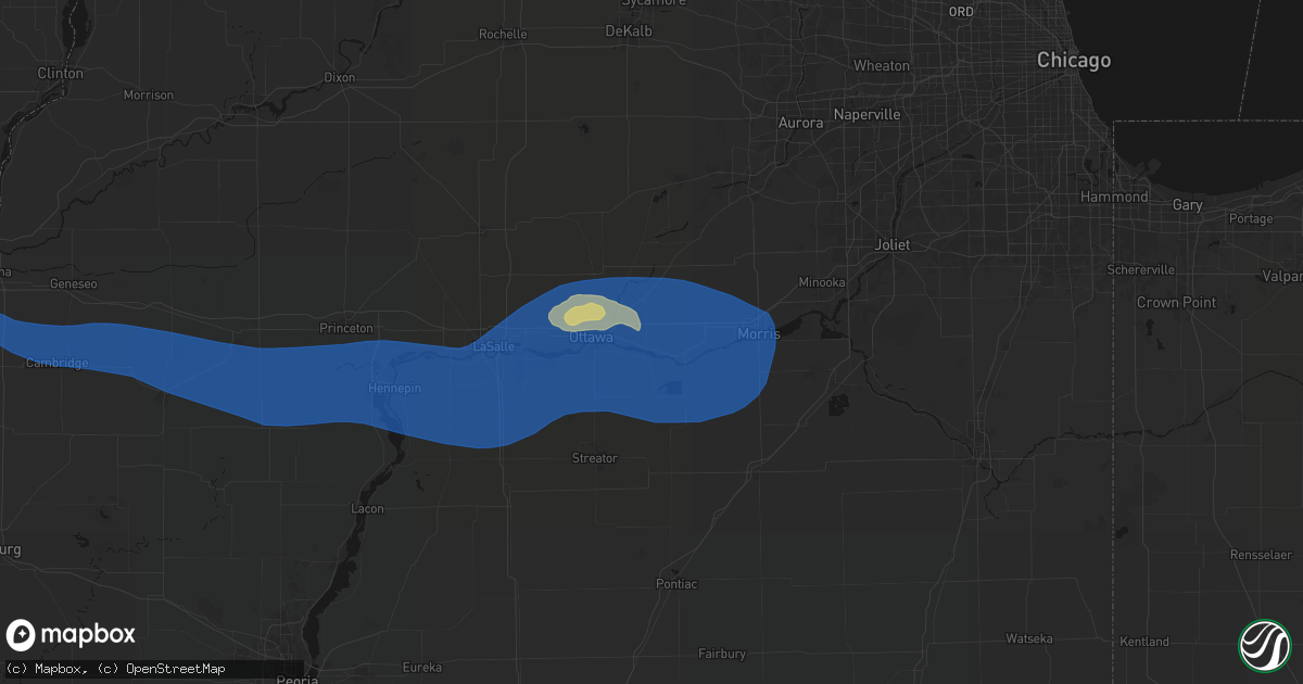 Hail map in Marseilles, IL on May 4, 2026