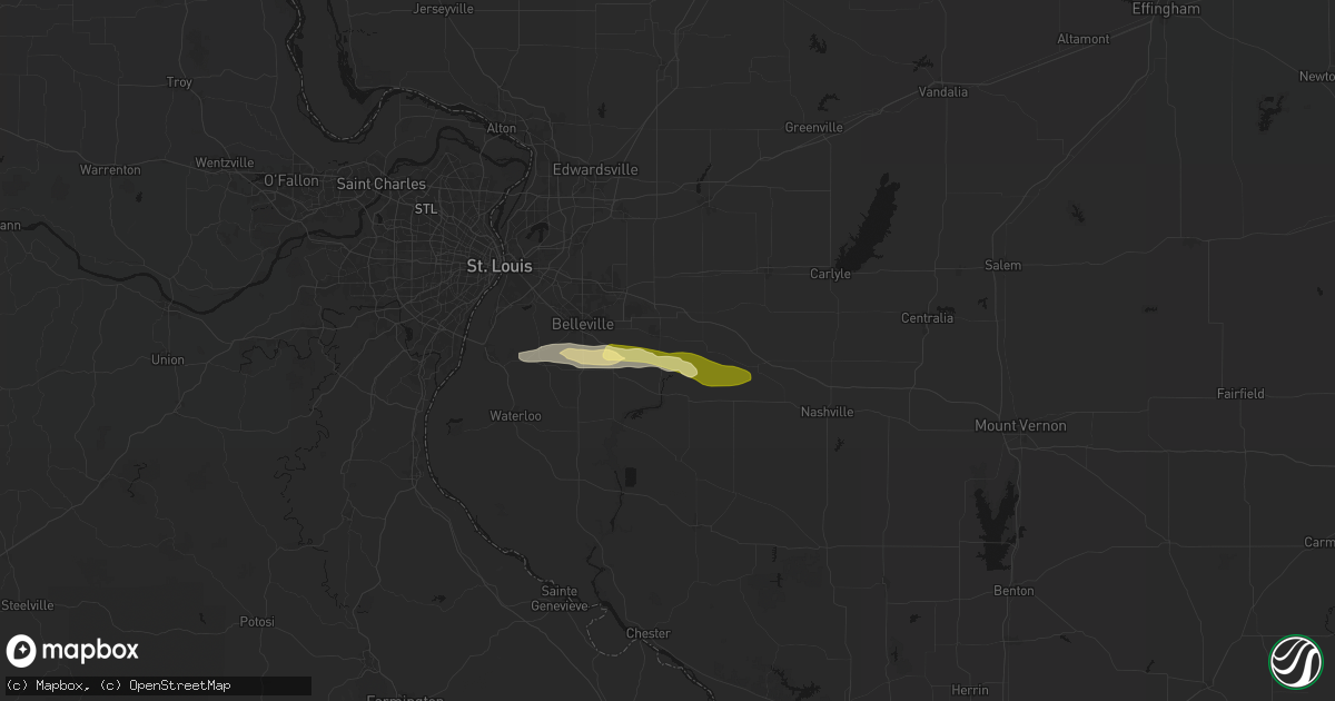 Hail map in Mascoutah, IL on May 4, 2026