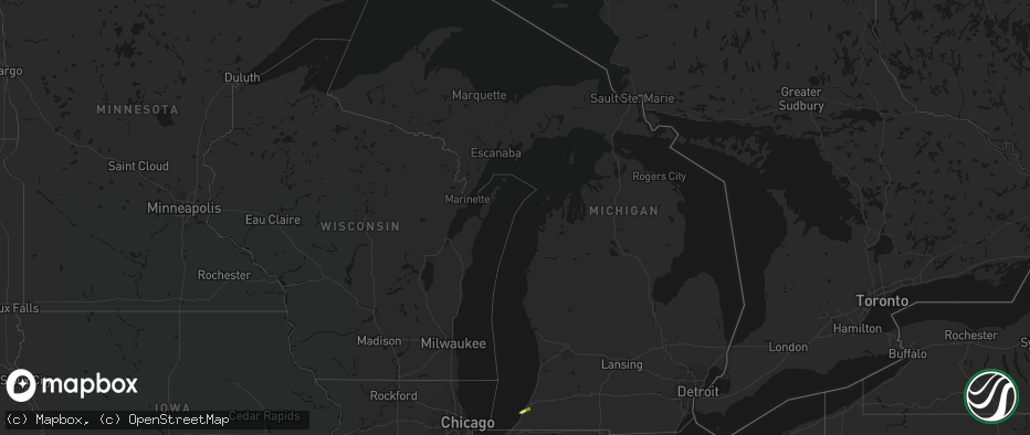 Hail map in Michigan on May 4, 2026