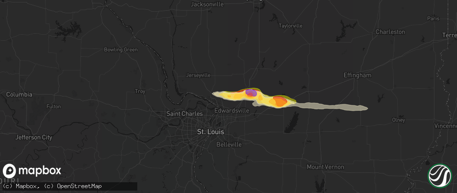 Hail map in Moro, IL on May 4, 2026