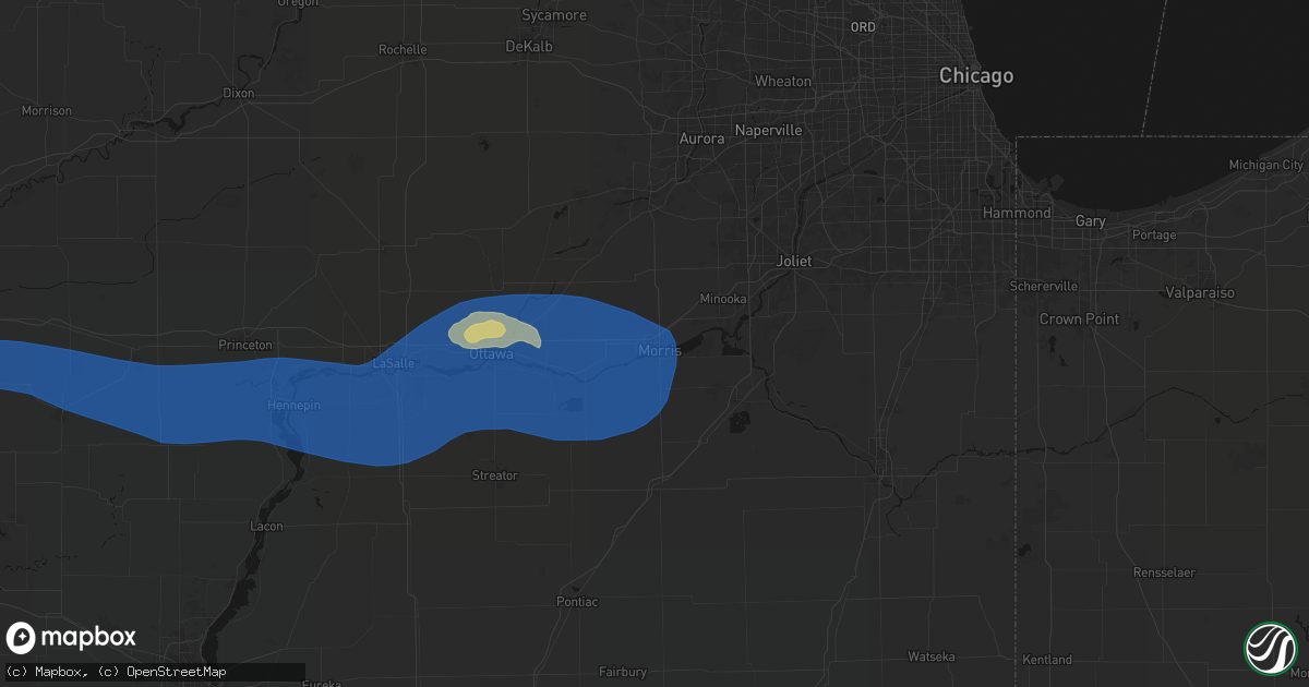 Hail map in Morris, IL on May 4, 2026