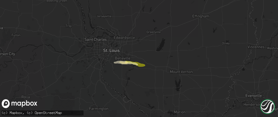 Hail map in New Baden, IL on May 4, 2026