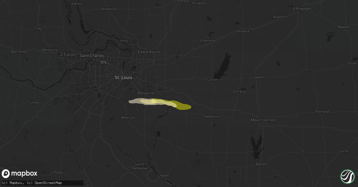 Hail map in New Baden, IL on May 4, 2026