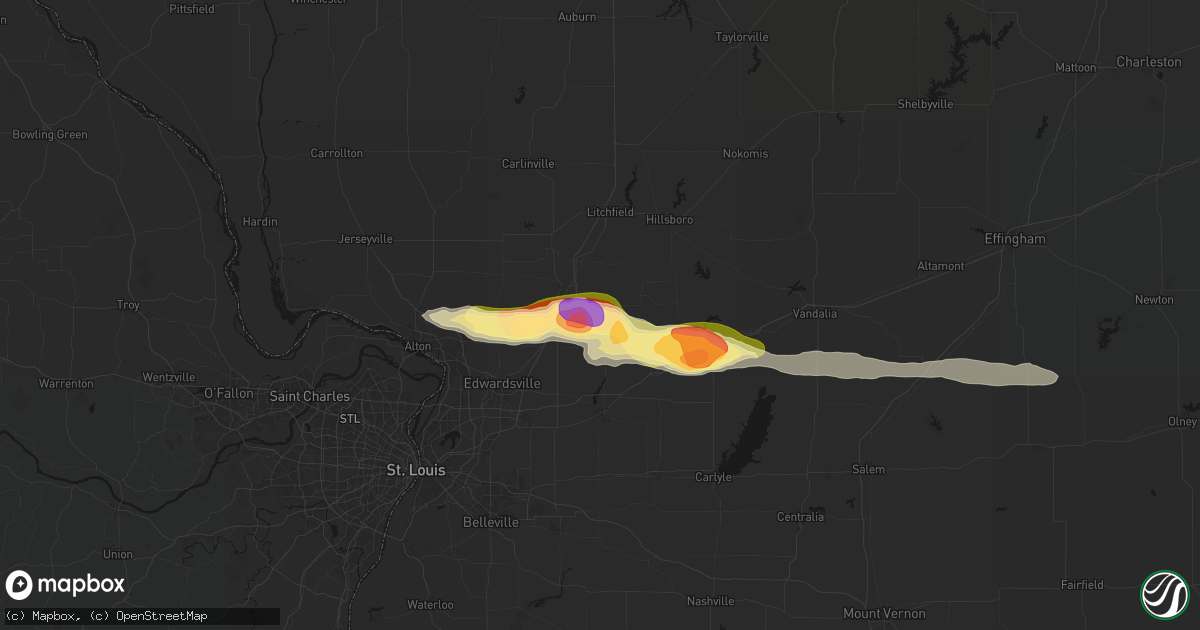 Hail map in New Douglas, IL on May 4, 2026