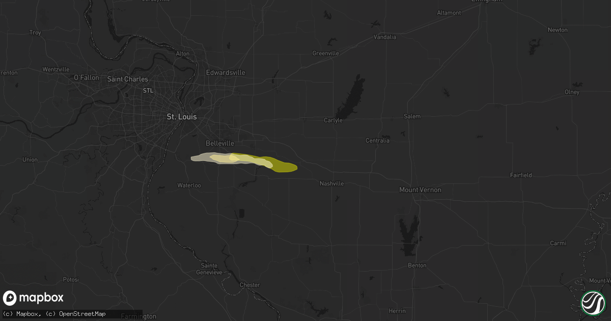 Hail map in Okawville, IL on May 4, 2026