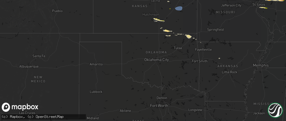 Hail map in Oklahoma on May 4, 2026