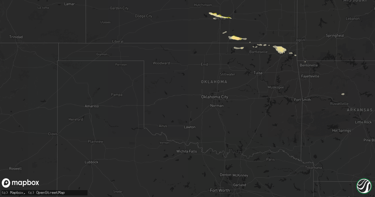 Hail map in Oklahoma on May 4, 2026