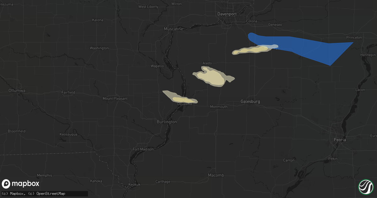 Hail map in Oquawka, IL on May 4, 2026