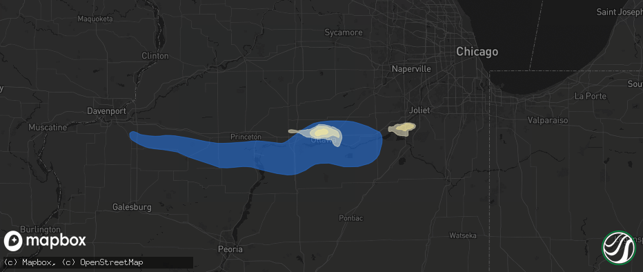 Hail map in Ottawa, IL on May 4, 2026