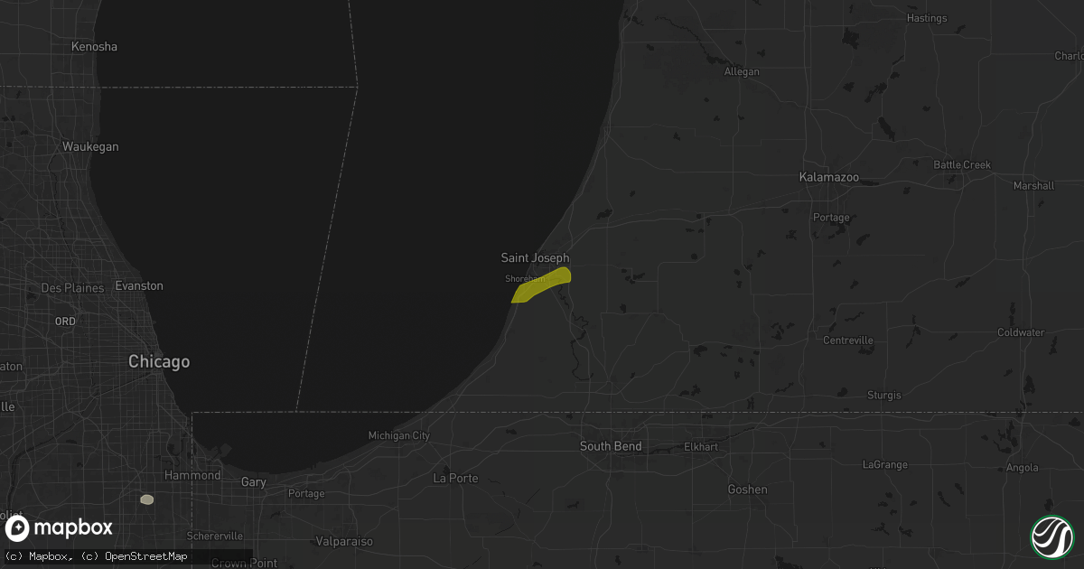 Hail map in Saint Joseph, MI on May 4, 2026