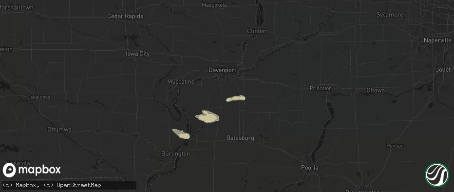 Hail map in Sherrard, IL on May 4, 2026