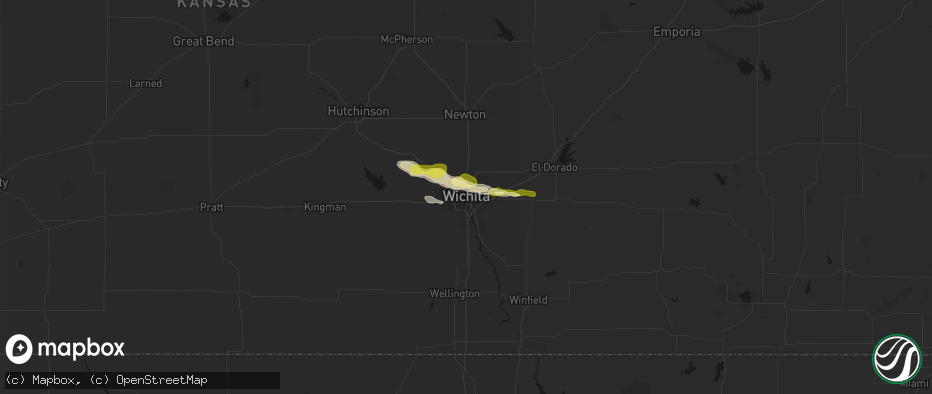 Hail map in Wichita, KS on May 4, 2026