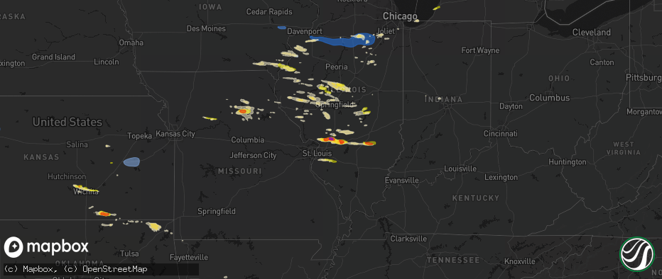 Hail map on May 4, 2026