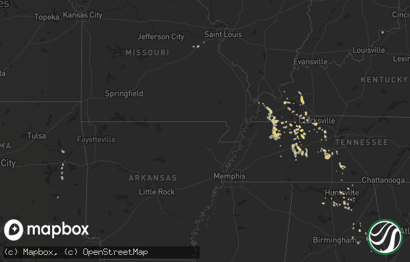 Hail map preview on 05-05-2012