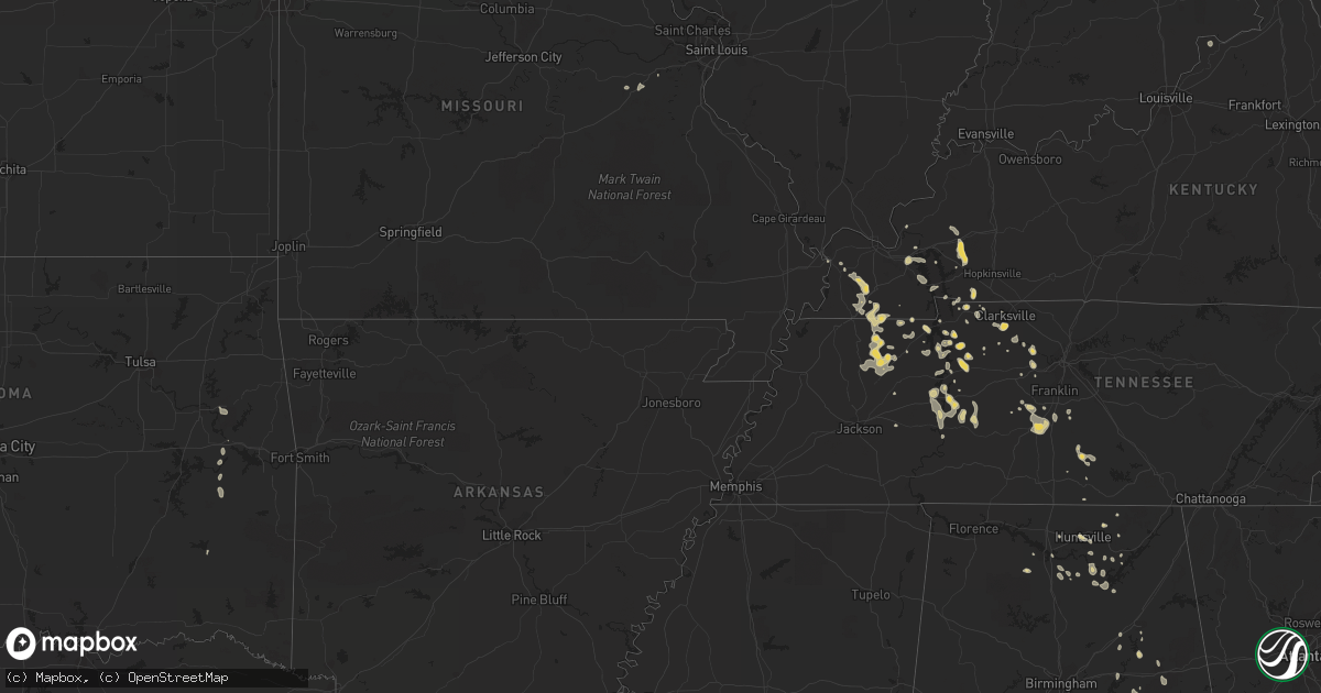 Hail map on May 5, 2012