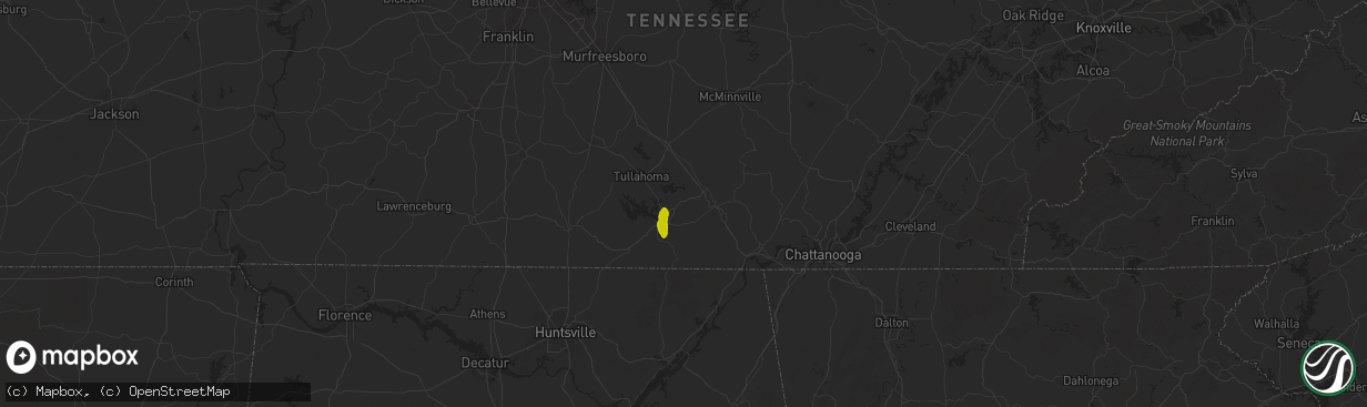 Hail map in Decherd, TN on May 5, 2013