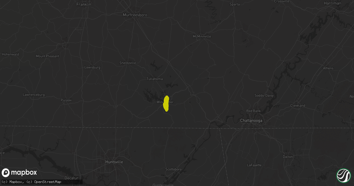 Hail map in Decherd, TN on May 5, 2013