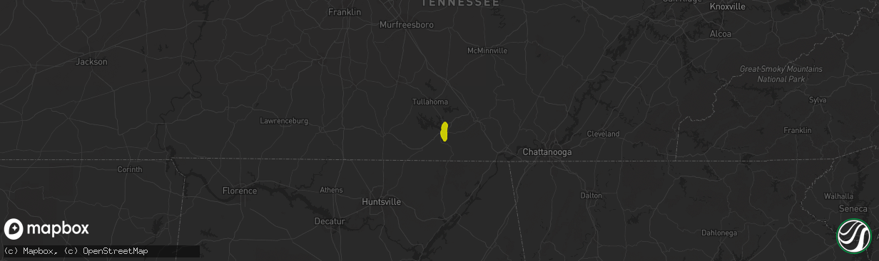 Hail map in Winchester, TN on May 5, 2013