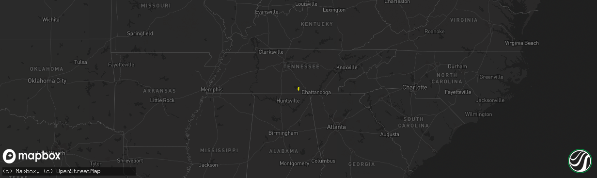 Hail map on May 5, 2013
