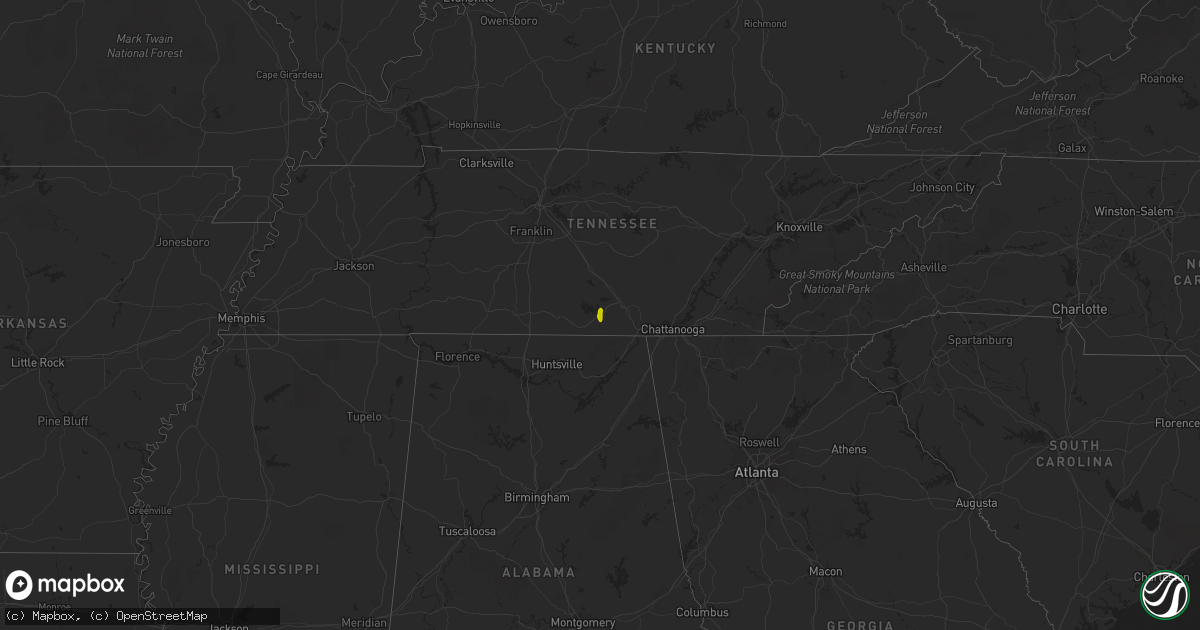 Hail map on May 5, 2013