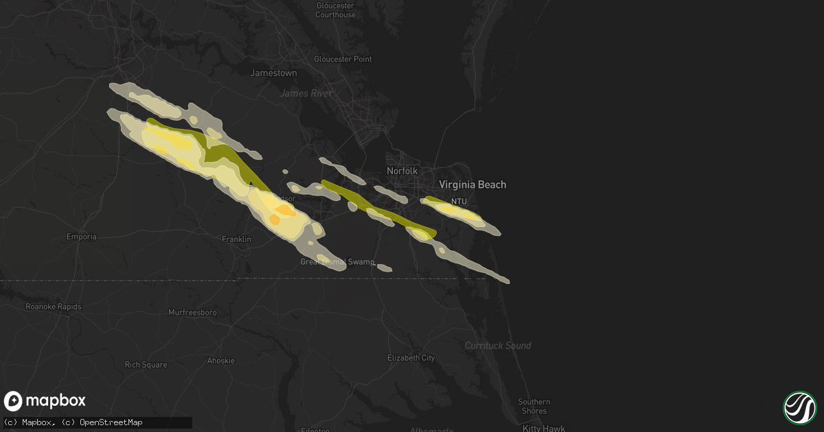 Hail map in Chesapeake, VA on May 5, 2014