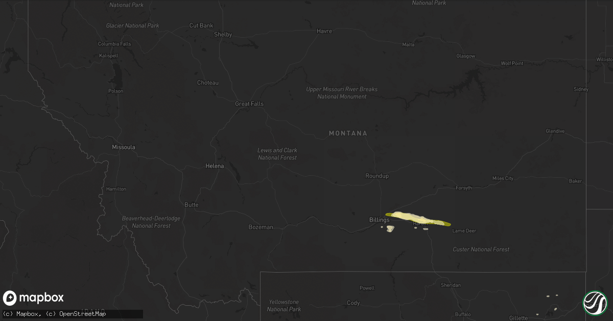 Hail map in Montana on May 5, 2014