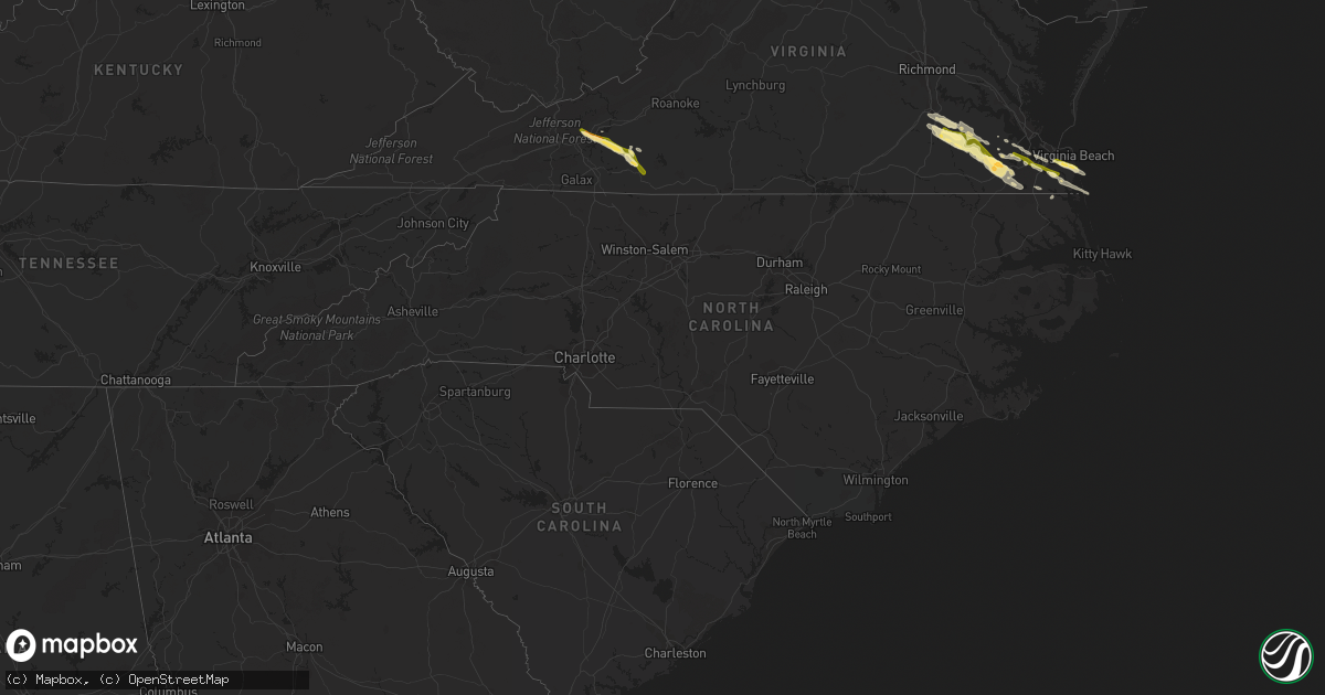 Hail map in North Carolina on May 5, 2014