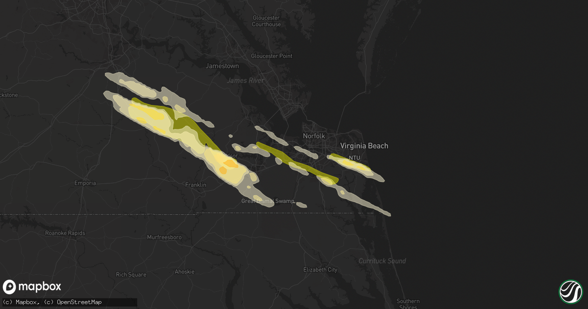 Hail map in Portsmouth, VA on May 5, 2014