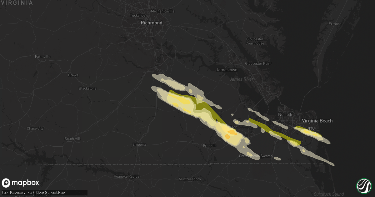Hail map in Waverly, VA on May 5, 2014
