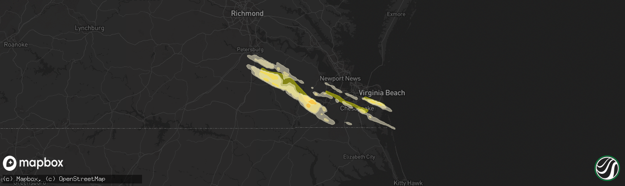 Hail map in Windsor, VA on May 5, 2014