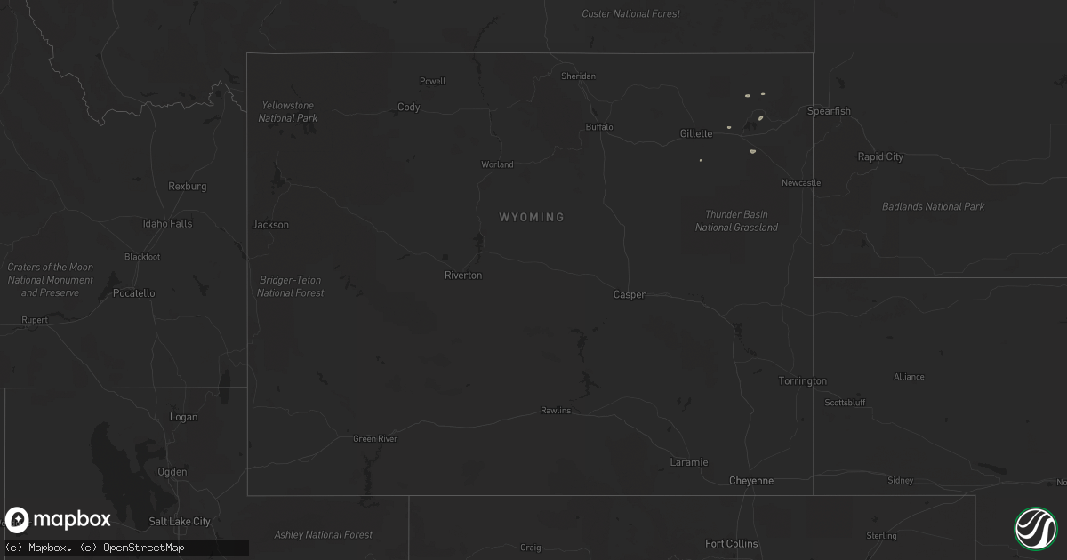 Hail map in Wyoming on May 5, 2014