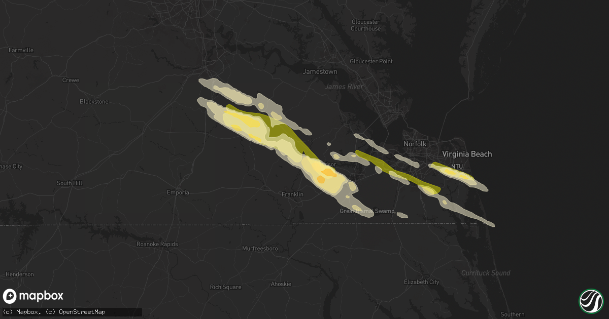Hail map in Zuni, VA on May 5, 2014