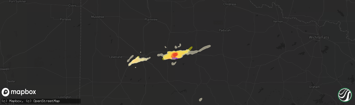 Hail map in Crosbyton, TX on May 5, 2015