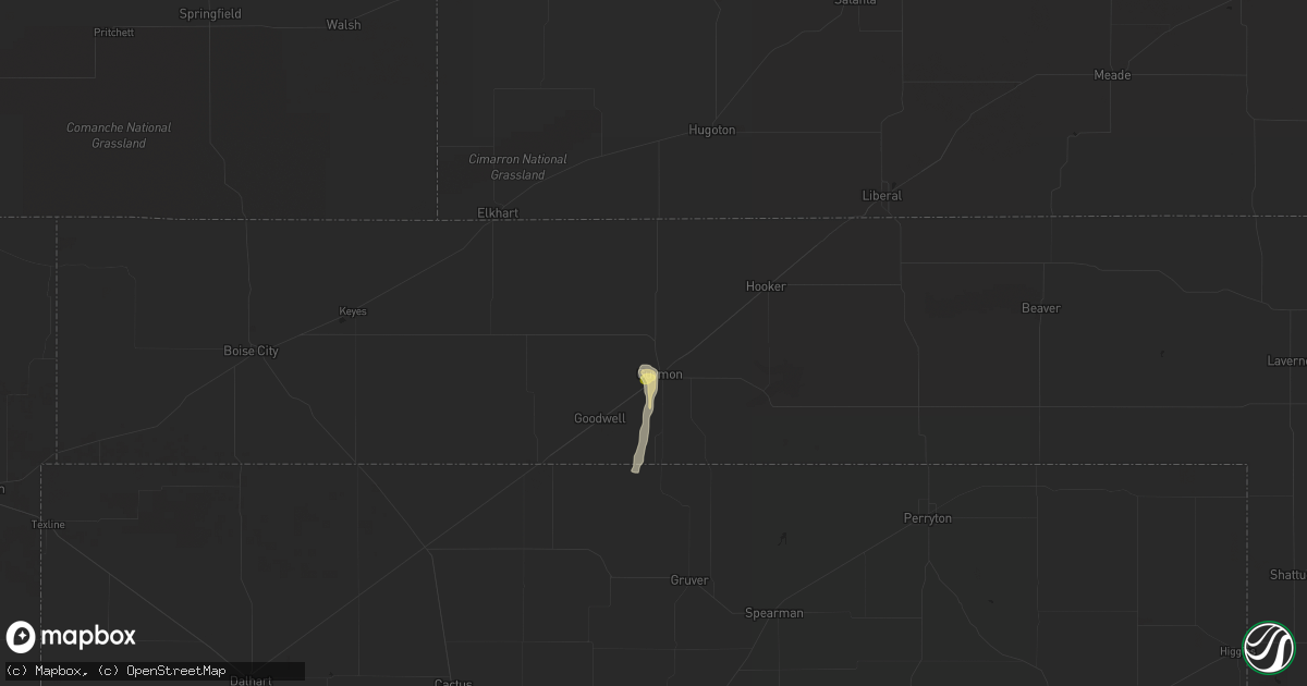 Hail map in Guymon, OK on May 5, 2015
